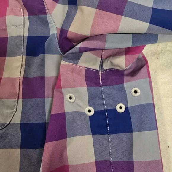 Tommy Bahama Siesta Key Check Collection Pink Blue Men's Large Long Sleeve - Picture 6 of 11